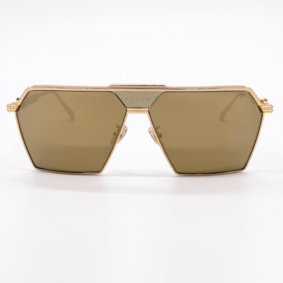NEW PHILIPP PLEIN STUD SPP076V 400G GOLD MEN SUNGLASSES PHILIPP PLEIN - Picture 3 of 11